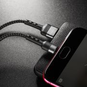 USB кабель для зарядки micro USB «BoroFone» BX34, нейлон, 2,4A, 1м, черный