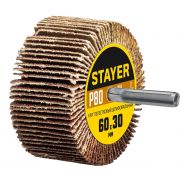 Круг шлифовальный STAYER, леспестковы на шпильке, Р80, 60х30мм