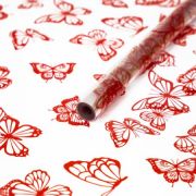А Пленка прозрачная с рисунком «Бабочки» Красный 70см 200гр