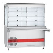 Прилавок-витрина холодильный АСТА (М) ПВВ(Н)-70 КМ-С-01-НШ вся нерж плоский стол (1500мм)