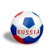 349850 Мяч футбольный россия, пвх 1 слой, 5 р., камера рез., маш.обр. в пак.