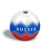 349851  Мяч футбольный россия, пвх 1 слой, 5 р., камера рез., маш.обр. в пак.