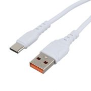 USB кабель шт.USB (A) - шт.Type-C 1м, 2,4A, ПВХ, белый GP06T «GoPower»