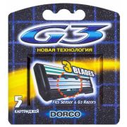 DORCO  G-3  5 кассет (с 3 лезвиями увлаж. полоска)(аналог)/ G-3