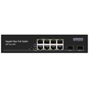 SW-80802(150W) Промышленный PoE коммутатор Gigabit Ethernet на 10 портов OSNOVO