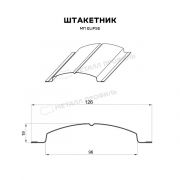 Штакетник металлический МЕТАЛЛ ПРОФИЛЬ ELLIPSE-T 19х126 (ECOSTEEL_T-12-Античный Дуб-0.45)