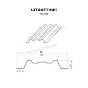 Штакетник металлический МЕТАЛЛ ПРОФИЛЬ LАNE-T 16,5х99 (ECOSTEEL_T-12-Античный Дуб-0.45)