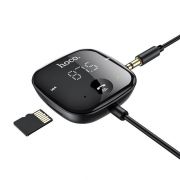 FM модулятор HOCO E74, bluetooth, QC3.0, 2USB, со встр. кабелем Type-C и Lightning