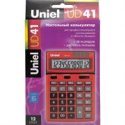 Калькулятор Uniel UD-41R 12 разр., настольный, красный