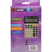 Калькулятор Uniel UD-711 BR 12-разр., настольный, мет.панель, карминно-бордовый