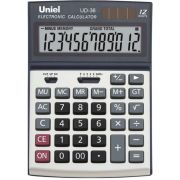 Калькулятор Uniel UD-36 12-разр., настольный, мет.панель