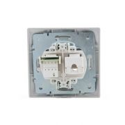 Розетка компьютерная + телефонная 2-м СП Mira RJ45 + RJ11 сер. метал. LEZARD 701-1010-143