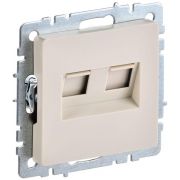 Розетка компьютерная двойная СП RJ45 кат.5E BRITE РК10-2-БрКр беж. IEK BR-K20-1-K10