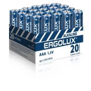 Элемент питания алкалиновый AAA/LR03 1.5В Alkaline BP-20 ПРОМО (уп.20шт) Ergolux 14674