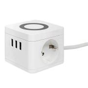 Удлинитель «Куб» 2х1.3м 3USB 2.4А+зарядное устройство 1кв.мм EKF UBA-CUB-3-WC