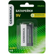 Элемент питания алкалиновый «крона» 6LR61 9В Alkaline (блист.1шт) GENERICA ABT-6LR619V-ST-L02-G