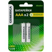 Элемент питания алкалиновый AAA/LR03 Alkaline (блист.2шт) GENERICA ABT-LR03-ST-L02-G