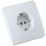 Розетка 1-м СП Мастер 16А IP20 250В с заземл. бел. HEGEL РС16-311