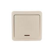Выключатель 1-кл. 1п ОП Viola 10А IP20 с подсветкой крем. LEZARD 751-0300-111