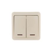 Выключатель 2-кл. 1п ОП Viola 10А IP20 с подсветкой крем. LEZARD 751-0300-112