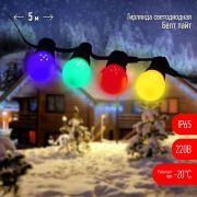 Гирлянда «Белт Лайт» 5м 15LED шаг 30см мультиколор 220В каучуковая изоляция IP65 ЭРА Б0047953