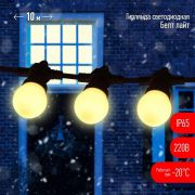 Гирлянда «Белт Лайт» 10м 30LED шаг 30см тепл. свет 220В каучуковая изоляция IP65 ЭРА Б0047954