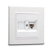 Розетка компютерная CAT5 + гнездо СП Karea IP20 бел. Makel 56001035