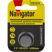 Элемент питания литиевый CR1616 93 826 NBT-CR1616-BP1 (блист.1шт) NAVIGATOR 93826