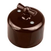 Выключатель проходной 1кл. R керамика корич. Bironi R1-211-02
