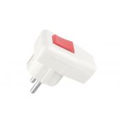 Вилка ABS-пластик угловая с/з с выключателем 16А 250В IP20 бел. Duwi 30471 5