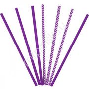 Трубочки бумажные ассорти фиолетовые 12 шт