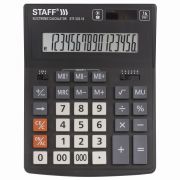 Калькулятор 16 разр. STAFF PLUS настольный STF-333, двойное питание, 200x154 мм