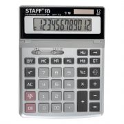 Калькулятор 12 разрядов, STAFF ПОДЪЕМНЫЙ настольный металлический STF-1712, двойное питание, 200х152мм