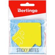 Бумага для записей с клейким краем Berlingo «Стрелка», 70*70мм, 50л, желтый неон, европодвес