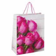 Пакет подарочный 26x12,7x32,4 см, ЗОЛОТАЯ СКАЗКА «Розовые розы», ламинированный, 606582